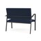 Lesro Newport 2 Seat Tandem Seating Metal Frame No Center Arms, Charcoal, RF Blueberry Back, MD Ink Seat NP1501 - alternate 2